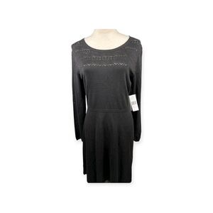 NWT Julia Jordan black long Sleeve sweater Dress size large